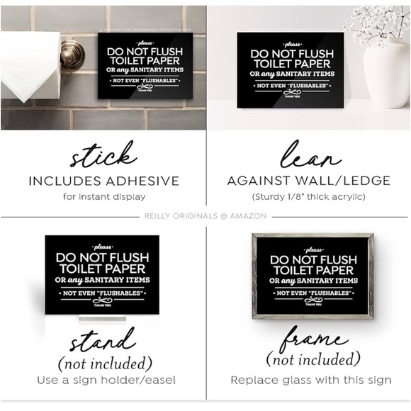 Black and White Bathroom Sign/ home or business use. - Picture 3 of 3